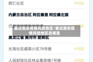 最近西安疫情风险地区/最近西安疫情风险地区是哪里