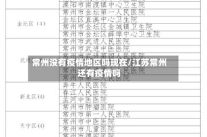 常州没有疫情地区吗现在/江苏常州还有疫情吗