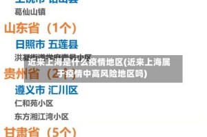 近来上海是什么疫情地区(近来上海属于疫情中高风险地区吗)