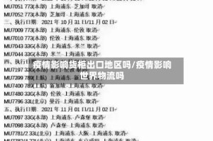 疫情影响货柜出口地区吗/疫情影响世界物流吗