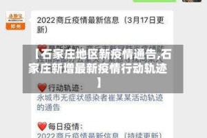 【石家庄地区新疫情通告,石家庄新增最新疫情行动轨迹】