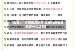 【海南8个疫情高危地区,海南的疫情风险是什么级别】