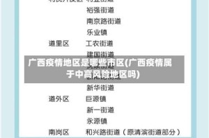 广西疫情地区是哪些市区(广西疫情属于中高风险地区吗)