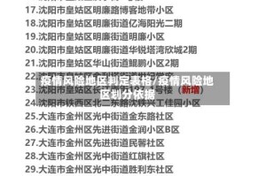 疫情风险地区判定表格/疫情风险地区划分依据