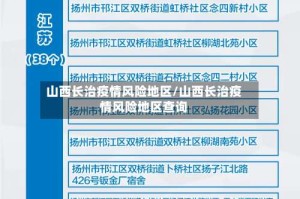 山西长治疫情风险地区/山西长治疫情风险地区查询
