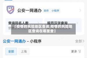 【疫情的风险地区查询,疫情的风险地区查询在哪里查】