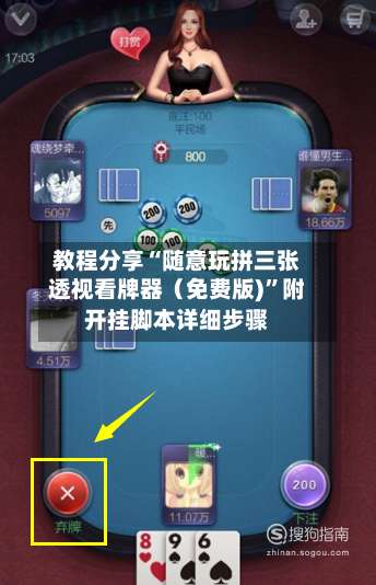 教程分享“随意玩拼三张透视看牌器（免费版)”附开挂脚本详细步骤-第1张图片