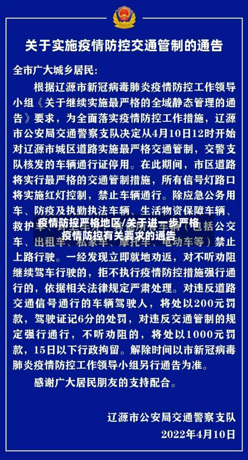 疫情防控严格地区/关于进一步严格疫情防控有关要求的通告-第1张图片