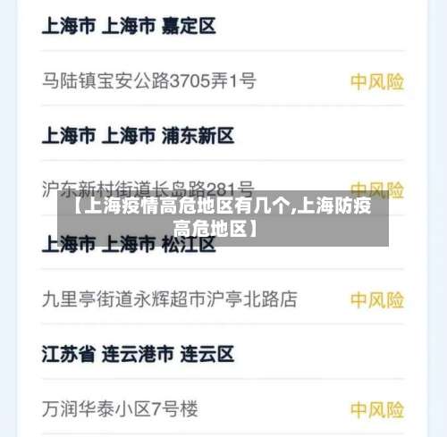 【上海疫情高危地区有几个,上海防疫高危地区】-第3张图片