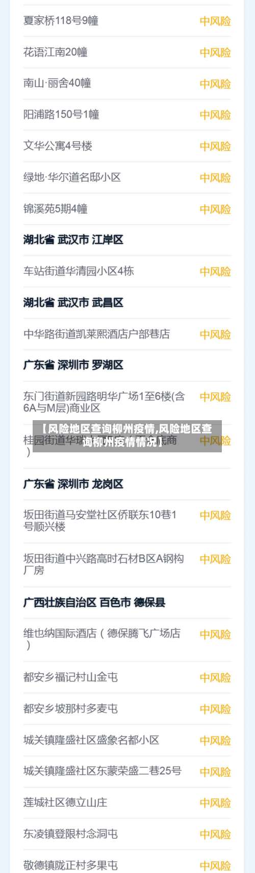 【风险地区查询柳州疫情,风险地区查询柳州疫情情况】-第1张图片
